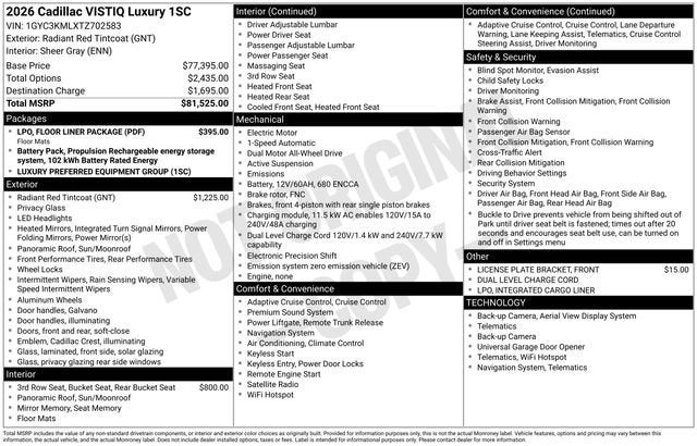 2026 Cadillac VISTIQ Luxury
