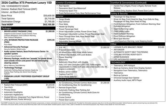 2026 Cadillac XT5 Premium Luxury
