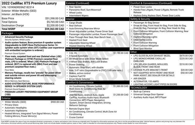 2022 Cadillac XT5 Premium Luxury