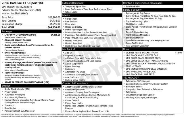 2026 Cadillac XT5 Sport