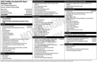 2022 Cadillac Escalade ESV Sport Platinum