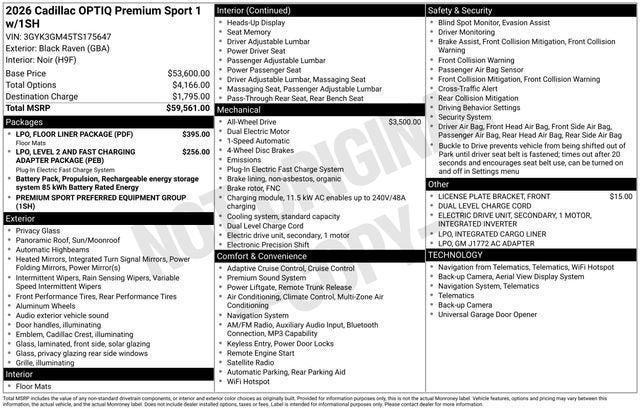 2026 Cadillac OPTIQ Premium Sport