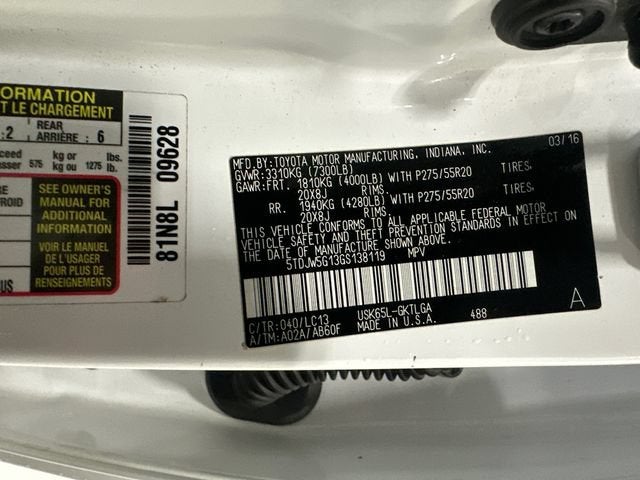 2016 Toyota Sequoia Limited 5.7L V8