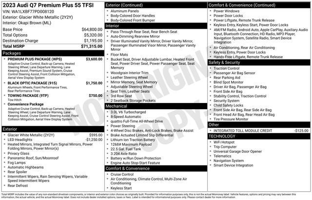 2023 Audi Q7 Premium Plus